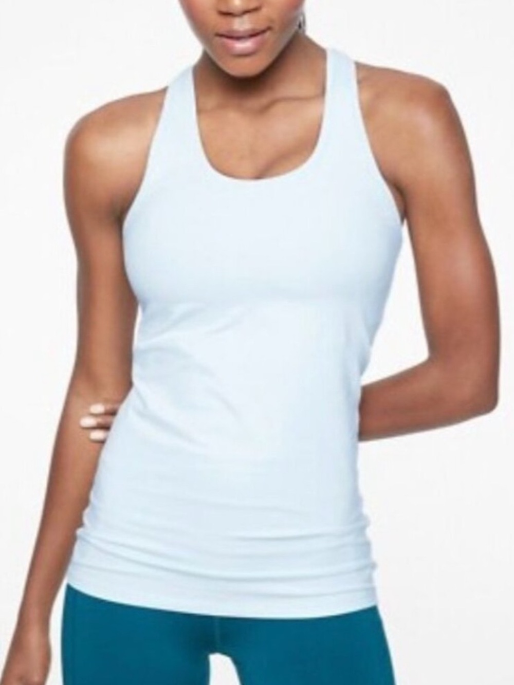 White Athleta Shanti Racerback Tank in Powervita Size M